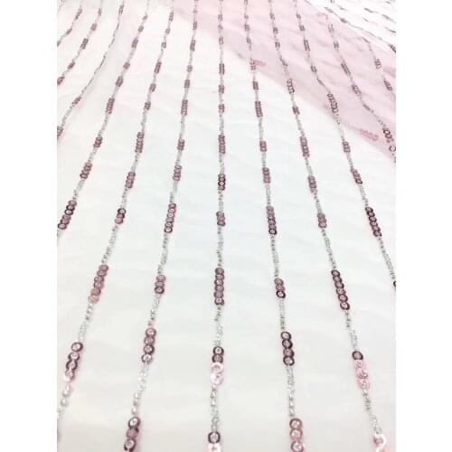 6 colors (5yards/pc) pink French net lace fabric simple and elegant African sequins tulle lace fabric for party dress FZZ670