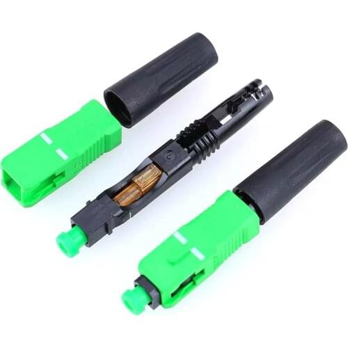 SC APC FTTH Optical Fiber Cable Quick Connector Fast Cold Connection Adapter for CATV Network Fast Connector