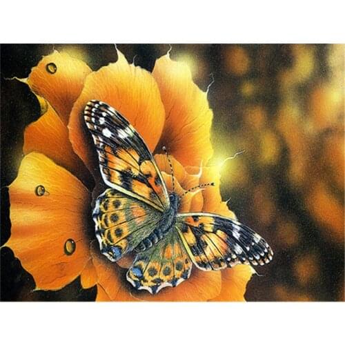 Diamond Painting Butterfly Flower Full Drill Handicraft Diamond Embroidery Animal Mosaic Art Rhinestone Home Decor