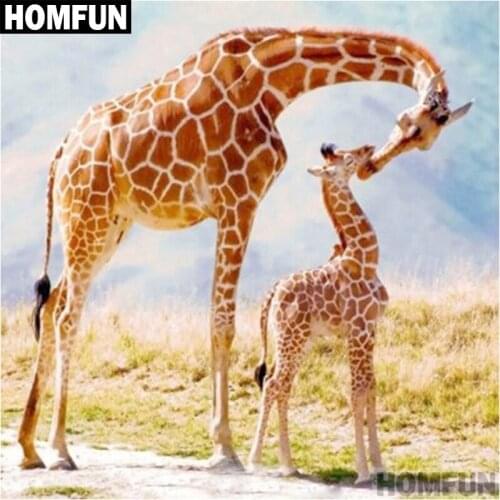 HOMFUN Diamond Painting Cross Stitch "Giraffe family" 5D DIY Diamond Embroidery Full Square/round Rhinestone Of Picture A06778