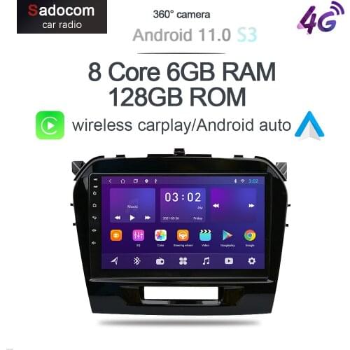 IPS 9 " 360 Camera Carplay 6GB+128GB Android 10.0 Car DVD Player GPS WIFI Bluetooth RDS Radio For Suzuki Vitara 2015-2018 2019