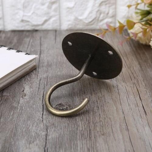 B0KB Metal Ceiling Hook Large Size Heavy Duty Swag Ceiling Hooks with Hardware for Chandeliers Ceiling Installation Cavity Wall