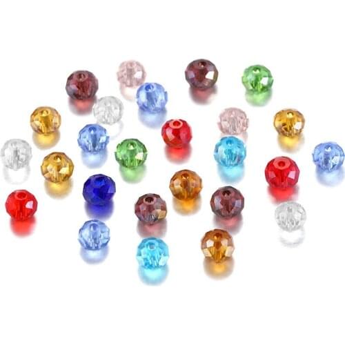 High Quality 70-300pcs 21Colors Rondelle Austria faceted Crystal Glass Beads Loose Spacer Round Beads for Jewelry Making