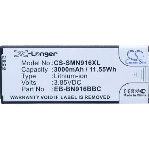CameronSino for SAMSUNG Galaxy Note 4 SM-N9100 SM-N9106W SM-N9109W SM-N910F SM-N910P EB-BN916BBC EB-BN916BBE battery