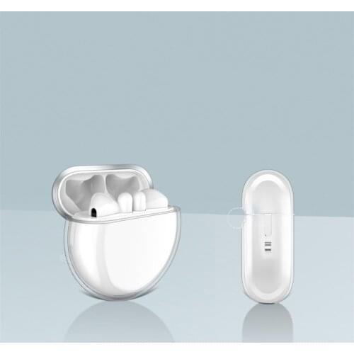 Case For Huawei Freebuds 3 Bluetooth Earphone Accessories Transparent TPU Storage Case Headphone Protective Cover with Hook