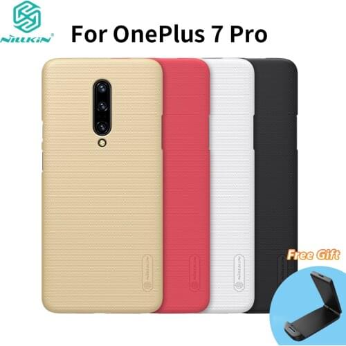 Nillkin For OnePlus 7 Pro Case for Oneplus7 Pro Hard Frosted PC Protective Shield Back Cover w/ Gift Phone Holder