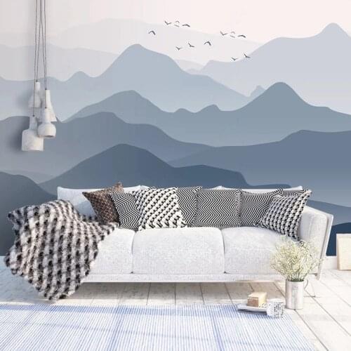 New Chinese Style Ink Painting Custom Photo Murals Landscape Artistic Decoration Wall Paper Cloth For Bedroom Living Room Papel