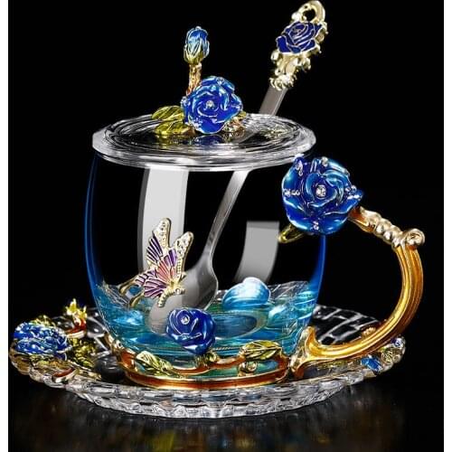 Colour Enamel Water Cup Retro Fashion European Court Style Tea Cup Office Home Drinkware Water Cup Coffee Cup E11607