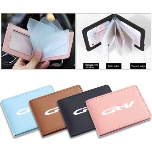 Anti-theft ID Credit Card Holder PU Wallets Women Men Credit Driving License Card Protect Set for Honda CR-V CRV