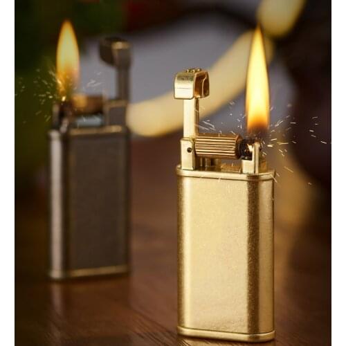 Typhoon arm rubbing wheel nostalgic retro metal alloy creative trench kerosene lighter mens gift