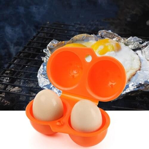 2 Grids Egg Storage Box for Outdoor Camping Picnic Portable Tableware 2 Egg Container Case Kitchen Storage