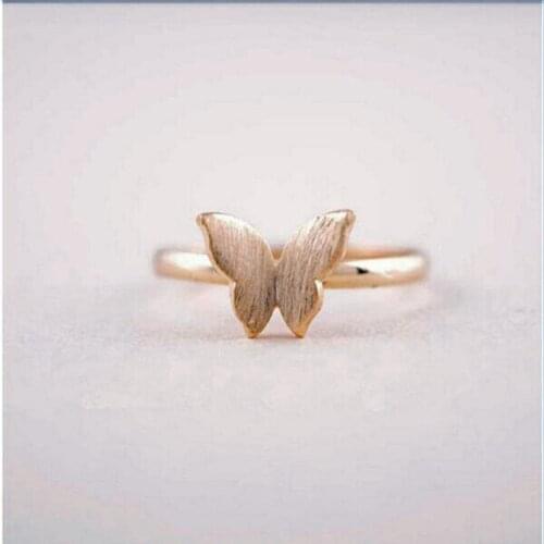 Fashion plating rose ring simple butterfly ring for women