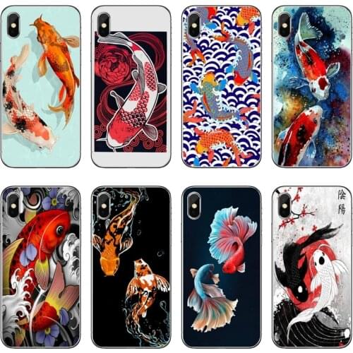 Koi Carp Fish TPU Soft Phone Case For Xiaomi Mi 11 Note 10 10T 9 9T 8 Pro A2 Lite A3 A1 Poco F1 F2 M3 X3 NFC