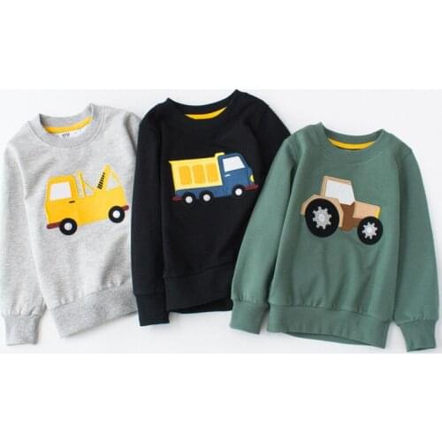 2019 Wholesale Autumn kids Cotton sweatshirt boys girl print 3D car Monster Casual tops spring baby clothes Childrens clothes