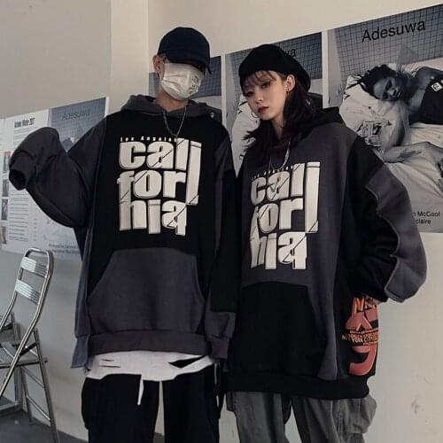 Autumn And Winter Retro Loose Female Hoodies Bf Style Hip Hop Men And Women Hooded Mid-length Plus Velvet Couple Jacket Tide