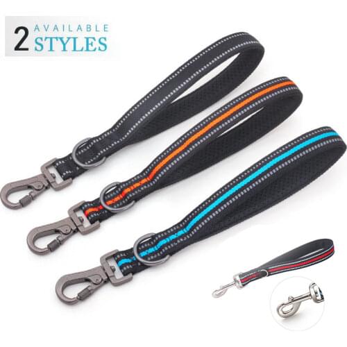 German Shepherd Big Dog Leash Reflective Big Dog Traction Short Walk Training Traction Rope Soft Mesh Handle Para Perros