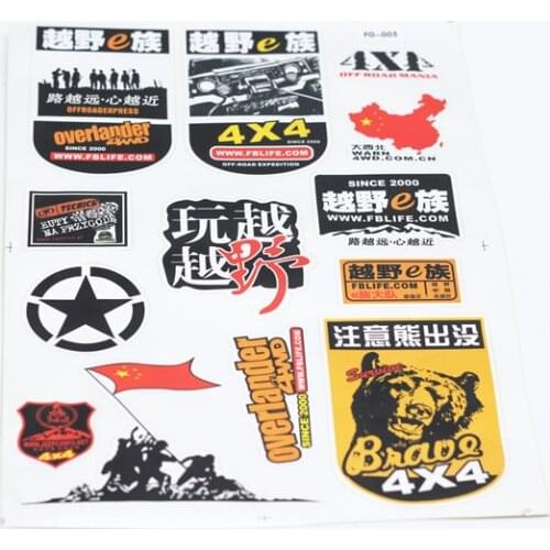 Personalized Stickers 25*17cm Decoration Accessories for 1/8 1/10 RC Car Crawler/4x4 Buggy/Off-road/Monster Truck Models