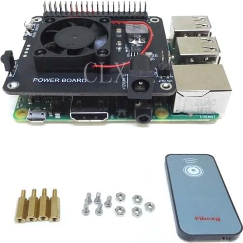 DockerPi PowerBoard for Raspberry Pi 4B&3B+&All Platform Power Supply with Safe Shutdown Auto Cooling Fan Expansion Board