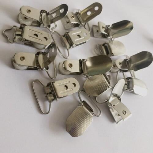 Suspender Pacifier Holder Pacifier Clip For Infant Baby Metal Dummy Clips Chains Clasp 30pc