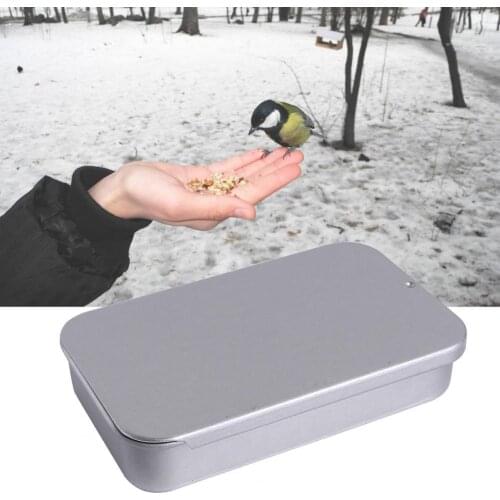 Portable New Style Bird Feeder Push Pull Design Training Metal Sliding Food Storage Box for Parrot Accessories Supplies