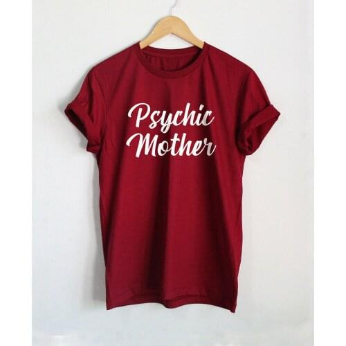 Psychic Mother Plus Size Fashion Aesthetic Mom Mama Shirt Harajuku 100% Cotton Women T Shirt O Neck Short Sleeve Mother Top Tees