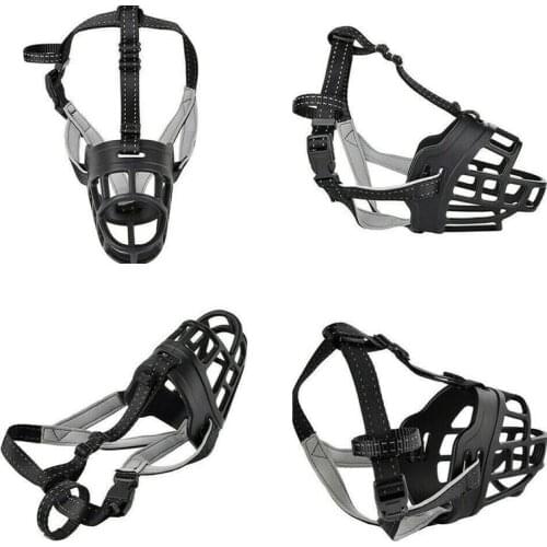 Adjustable Dog Muzzle Soft Silicone Breathable Mesh Strong Basket Small&Large Dog Mouth Muzzles Pet Training Accessories