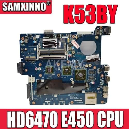 SAMXINNO K53BY Motherboard For ASUS X53B K53BY K53BR X53BY LA-7322P laptop Motherboard K53B Mainboard HD6470