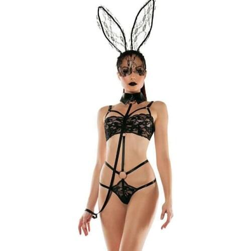 Sexy suits lingerie girl Women erotic costumes lace bunny girl exotic underwear nightwear porn lingerie plus size sex clothes