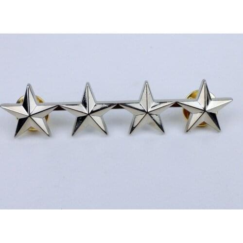 SILVERY METAL US MILITARY BERET STARS BADGE PIN INSIGNIA / U.S. RANK PIN Military Store