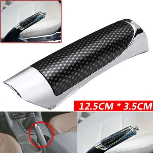 Universal Hand Brake Cover Black Carbon Fiber Style Hand Brake Protector Decoration Cover Car Interior Accessories