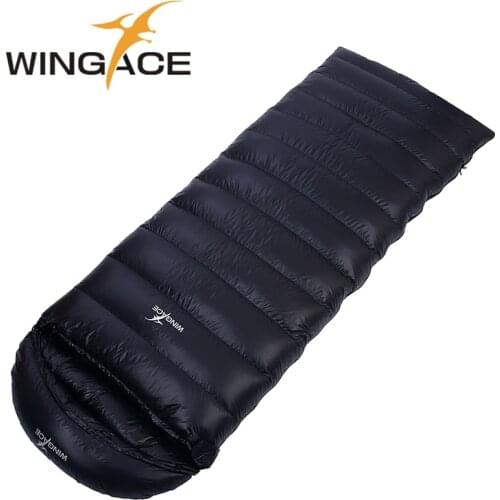 WINGACE Fill 600G 1000G Envelope Goose down Sleeping Bag Outdoor Adult Ultralight Camping Warm Splicing Tourists Sleeping Bags