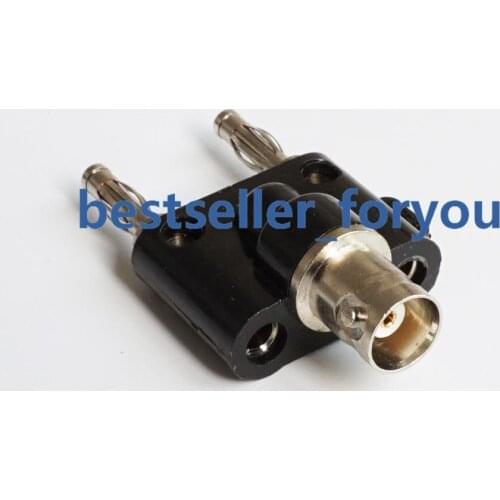 1Pcs Connector BNC Female Jack To Two Dual 4mm Banana Binding Male Connector Adapter 1M2F