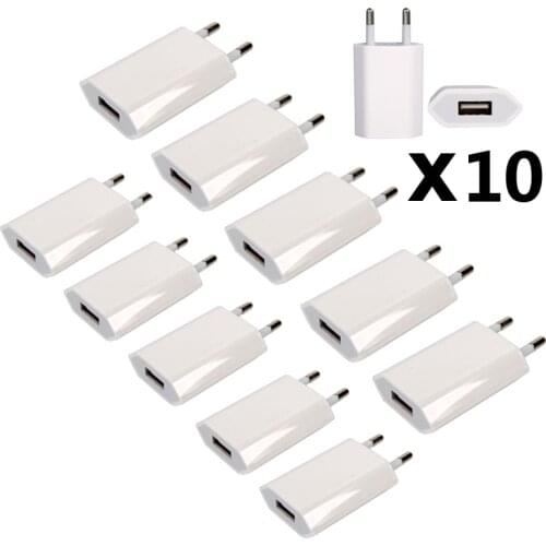 10 Pcs/Lot USB Cable Wall Travel Charger Power Adapter USB C Cable EU Plug for iPhone XS MAX XR X 8 7 6 Plus 5s 5c SE 4s 3GS
