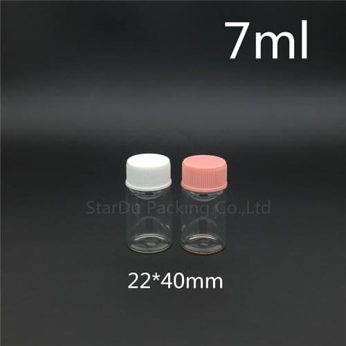 1000pcs/lot diameter 22mm 7ml glass bottle Plastic cap for vinegar alcohol, carft/storage candy bottles
