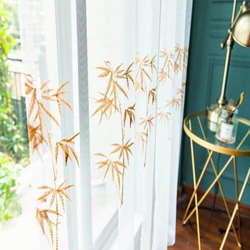2021 New Modern and Simple Window Curtain Finished Embroidered Curtains for Living Dining Room Bedroom