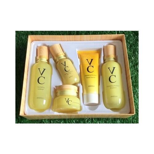 5pcs VC Vitamin C Essence Skin Care Set Moisturizing Cleansing Water BB Cream Eye Cream Anti Allergy Makeup