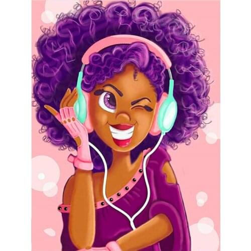 5D DIY Diamond Painting Cartoon Girl Portrait Full Square/Round Diamond Embroidery Mosaic Kit HD Quality Handmade Products