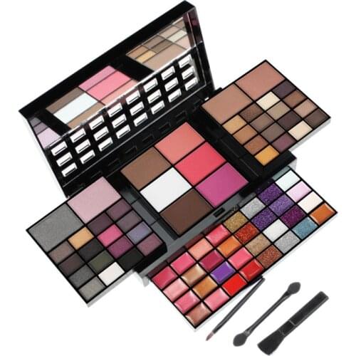 74 Colors Makeup Set Combination Palette 36 Eyeshadow 28 Lip Gloss 3 Blusher 4 Concealer 3 Contour Powder All In One Makeup Set