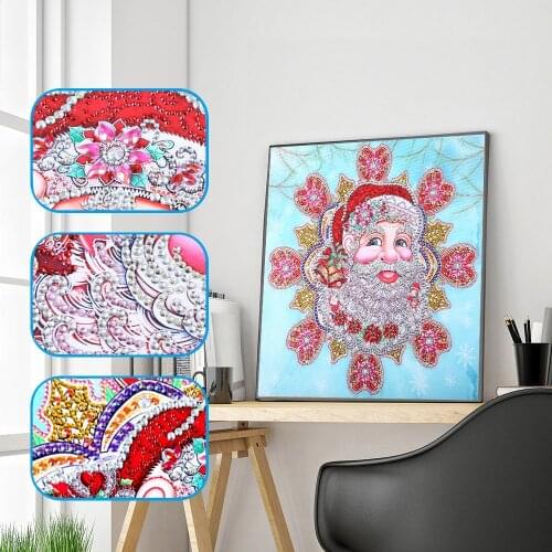 Diamond Painting Santa Claus Pattern Cross Stitch Special Shape Diamond Resin Mosaic Canvas Size 47x47cm Home Decor