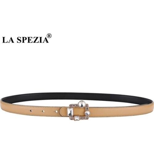 White Genuine Leather Women Belt First Layer Cowskin Ladies Waist Belt Rhinestone Pin Buckle Vintage Pants Belt 102cm