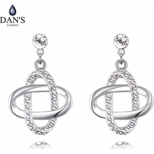 DANS5 Colors Real Austrian crystals Stud earrings for women Earrings s New Sale Hot Round 127959