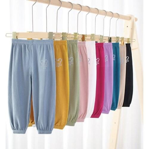 Childrens Boy Girl Pants Summer Long Pant Sweatpants Baby Mosquito-Proof Casual Trousers Leisure Sunscreen Pants Kids Bloomers