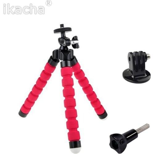 Mini Flexible Sponge Octopus Tripod + Mount Adapter Tripod Adapter For Gopro Hero 6 7For SJ4000 For Xiaomi yi 4K