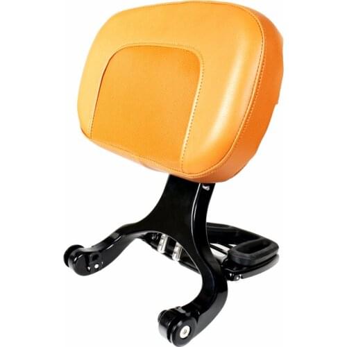 Gloss Black Multi Purpose Adjustable Driver&Brown Passenger Backrest For Harley Touring Dyna Sporster Honda Kawasaki