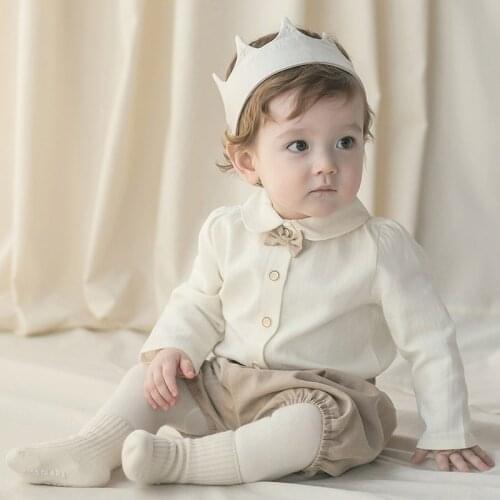 Baby Boy Clothing Sets Spanish Baby Clothes Newborn Tops+Shorts 2Pcs Outfits Korean Children Long Sleeve Blouse with Bow Suits