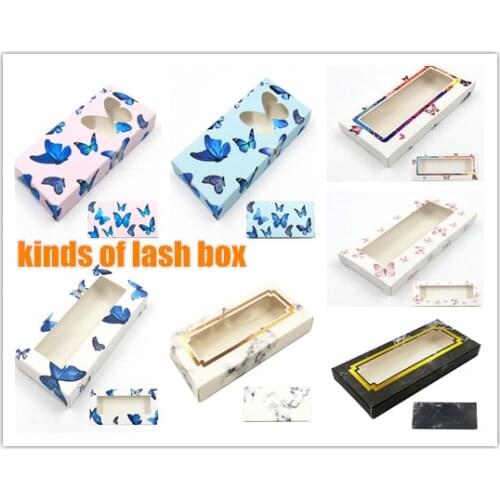 Butterfly lash box New 50/100pcs Carton Paper Packing Box for 25mm long EyeLash Wholesale Bulk Cheap Lashes Storage Pretty box