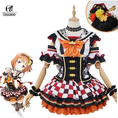 ROLEOCS Love Live Cosplay Costume Aqours LoveLive Sunshine Cosplay NEW YEAR Costume Game Ruby Takami Chika Kurosawa Dia Mari Oha