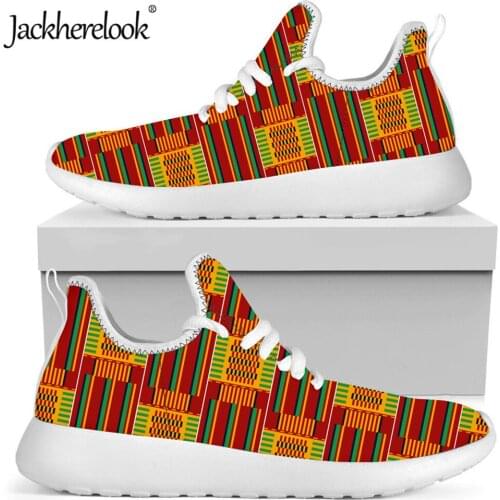 Jackherelook Africa Tribal Ethnic Print Whoes Shoes Ladies Sneakers Flats Casual Breathable Lace Up Footwear Zapatillas Mujer