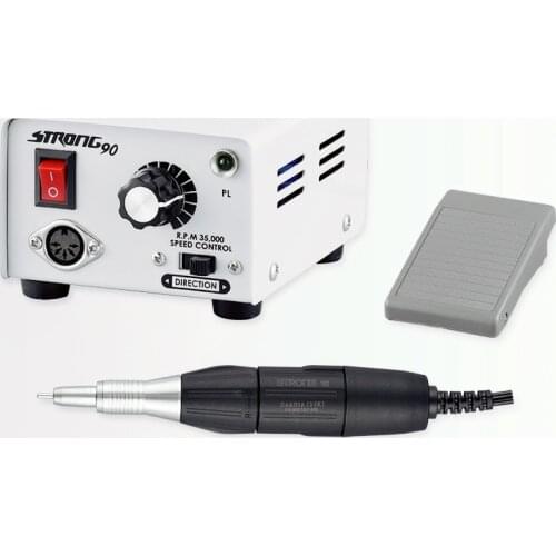65W Strong 90 control box 35000RPM Strong 210 102 Handle Electric Nail Drill Manicure Pedicure Nail File Bit Nail Art Equipment