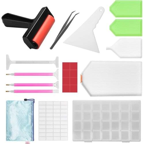 5D Diamond Painting Kit Tool, Diamond Painting Accessories Drill Pens, Fix Tools Aligning Repair, Painting Roller, Storage Box